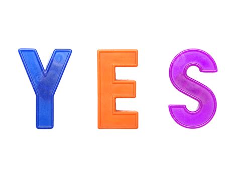 Yes In Plastic Letters Character Font White Magnetic Png Transparent