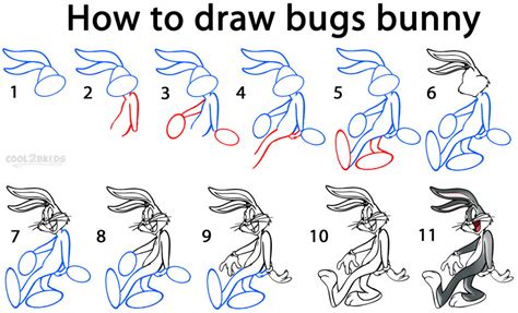 How To Draw Bugs Bunny Step By Step Pictures