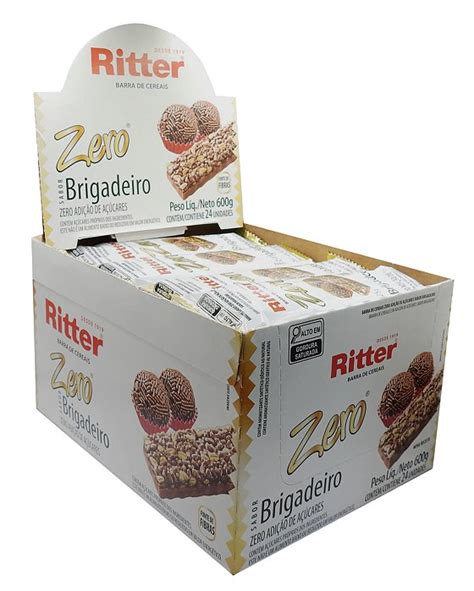 Barra de Cereal de Brigadeiro Zero Açúcar Display c 24 un Ritter