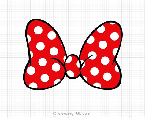 Minnie Mouse Polka Dot Bow SVG Clip Art | Minnie mouse template, Minnie ...