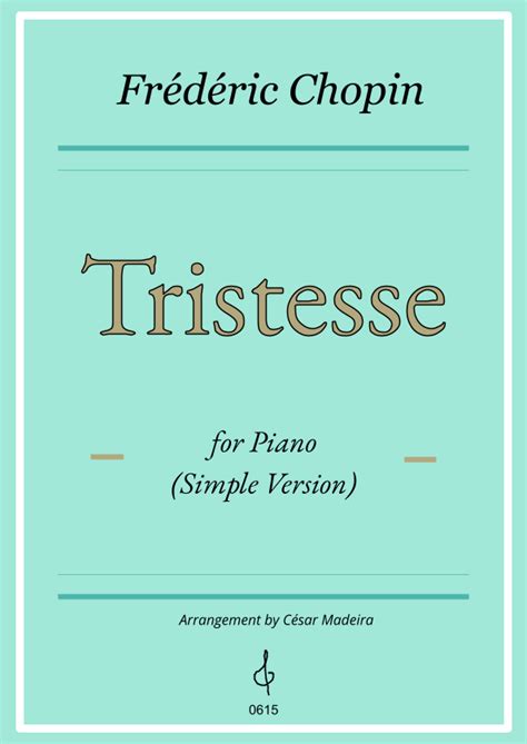 Etude Op 10 No 3 Tristesse Easy Piano arr César Madeira by