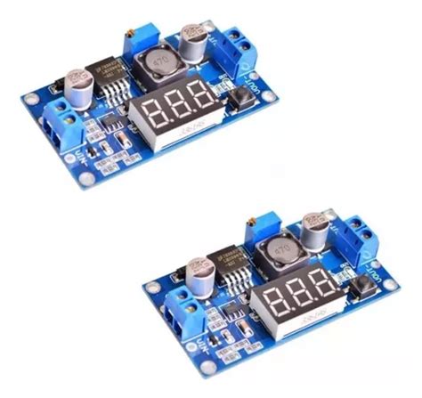 2x Regulador De Tensão Ajustável Lm2596 Display Step Down