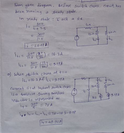 Solved The Switch In The Circuit Below Closes A Time Equal To Zero