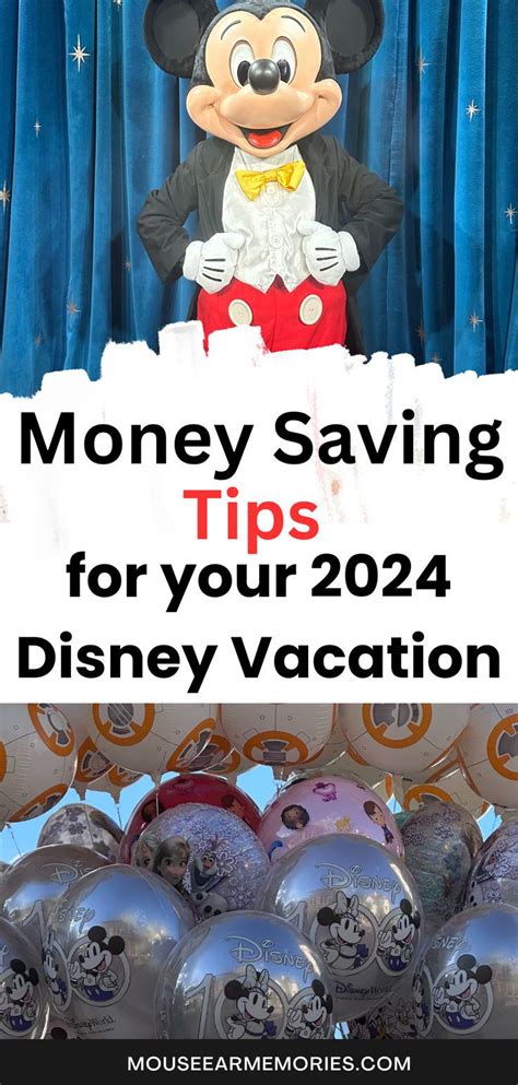 A Mickey Mouse Balloon With The Words Money Saving Tips For Your Disney