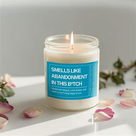 Funny Smells Like Abandonment Candle Moving Away Goodbye Gift For