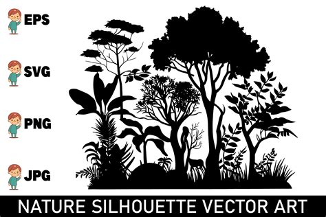 Forest Silhouette Illustration Nature Graphic By Tee Merch X