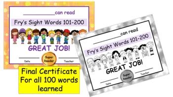 Fry S Nd Sight Words Ppt Slides Printable Worksheet Certificates