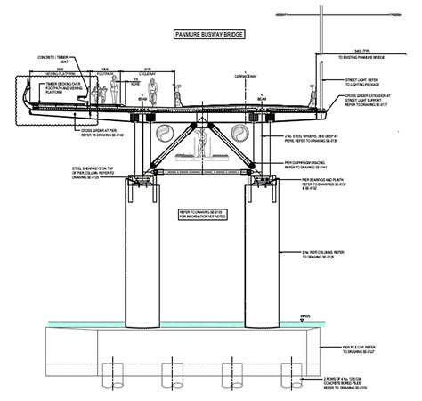 Steel Bridge Layout And Cross Section Autocad Drawing