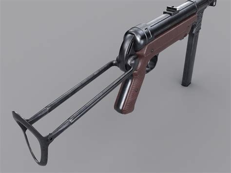 D Model World War Ii Mp Submachine Gun Pbr And Game Ready Vr