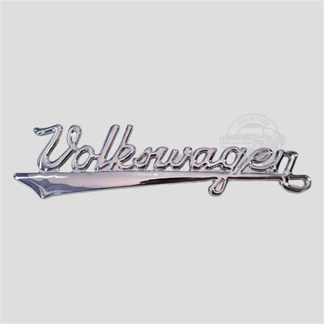 Emblema Volkswagen Manuscrito Metal Cromado P Capo Fusca Meu Antigo