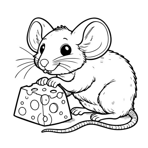 Vector drawing of a mouse in black and white | Premium AI-generated vector