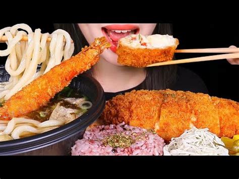 Cordon Bleu Cutlet Udon Feat Fried Shrimp Asmr Real Sound Mukbang