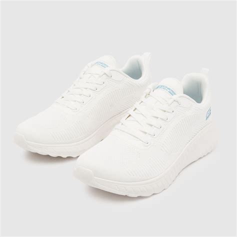 Womens White Skechers Bobs Sport Squad Chaos Trainers Schuh