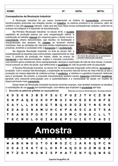 16 Atividades Revolução Industrial 🏭