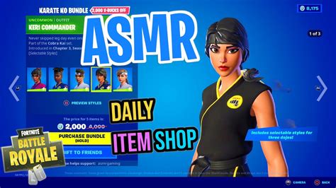 Asmr Fortnite Cobra Kai Skins Are Back Daily Item Shop 🎮🎧 Relaxing Whispering 😴💤 Youtube