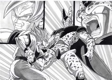 Goku Vs Cell By Darko Simple Art On Deviantart Goku Vs Goku Goku Manga