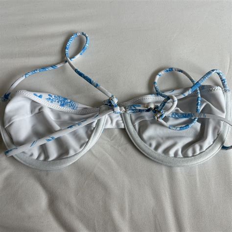 White Fox Cerulean Bikini Top Runs Small Depop