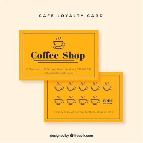 Free Vector | Modern coffee shop loyalty card template