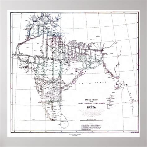 Vintage Map Index Chart Survey of India | Zazzle.com