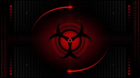 Red Biohazard Symbol Wallpaper