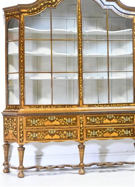 Dutch Vitrine Glass Display Cabinet With Marquetry Circa Bonnin