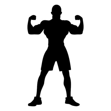 Premium Vector Muscle Man Bodybuilder With Dumbbells Silhouette