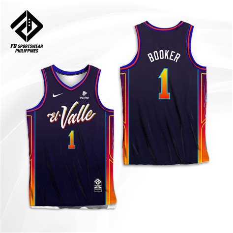 PHOENIX SUNS EL VALLE NBA CITY EDT 2024 DEVIN BOOKER FULL SUBLIMATED ...