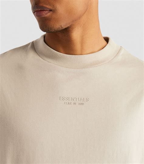 Mens Fear Of God Essentials Grey Oversized Logo T Shirt Harrods Us