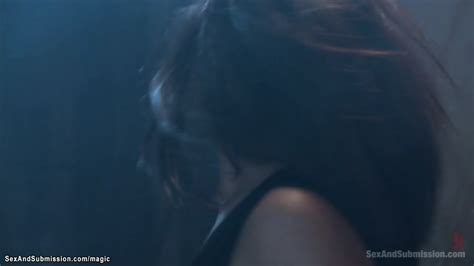 Handcuffed Brunette Rough Banged