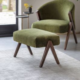 Scoop Footstool In Deep Green Velvet Atkin And Thyme Atkin And Thyme