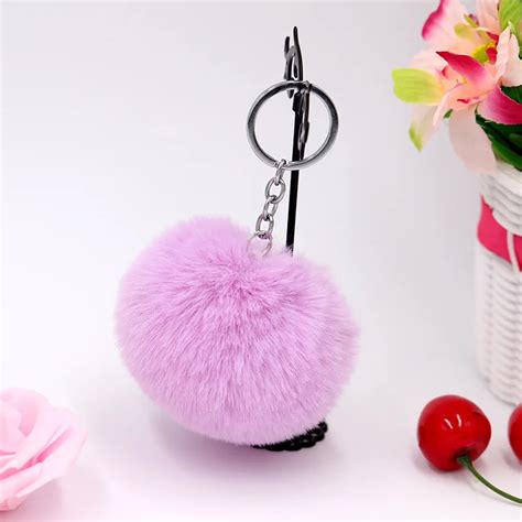 Jocute Porte Cl S Boule De Fourrure De Lapin Moelleux Pour Femme