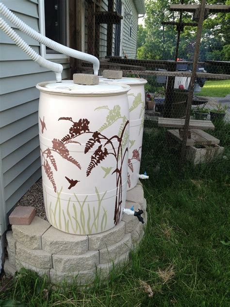 Rain Barrels Painted Rain Barrels Diy Water Collection System Rain