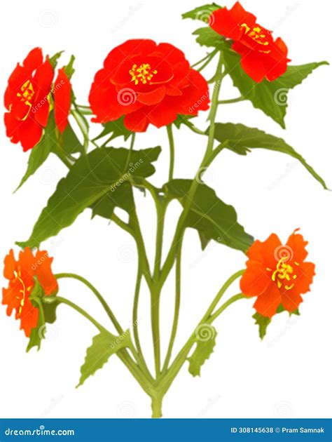 Begonia Clipart. a Cute Begonia Flower Icon. AI-Generated Stock Photo