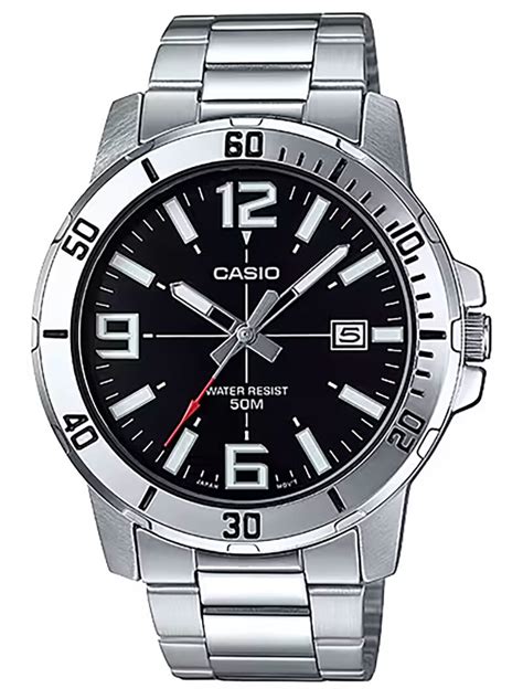 ZEGAREK MĘSKI CASIO MTP VD01D 1BV BOX Srebrny Zegarki męskie