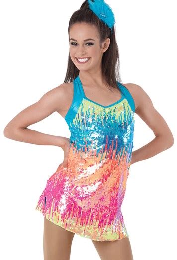 IC Preloved Solo Weissman Neon Rainbow Sequin Dress Size IC No Hair