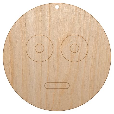 Scared Face Emoticon Unfinished Craft Wood Holiday Christmas Tree Diy