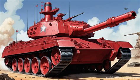 Giant Tank With Various Weapons And Tracks Stable Diffusion Online