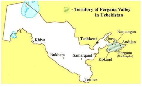 -Localization scheme of the Fergana Valley cities on the territory of ...