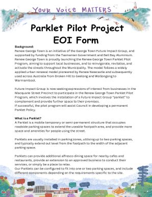 Fillable Online Georgetown Tas Gov Parklet Pilot Project Eoi Form Fax