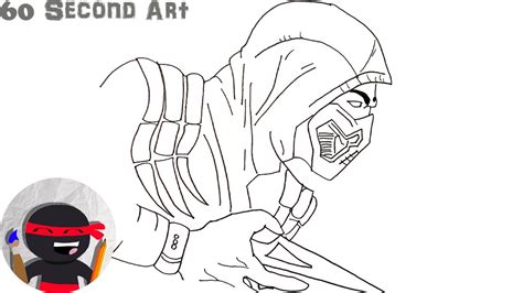 How To Draw Scorpion Mortal Kombat Youtube