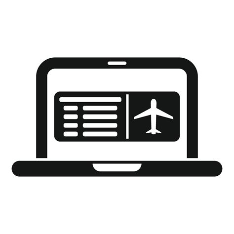 Laptop showing online flight booking app icon 48290618 Vector Art at
