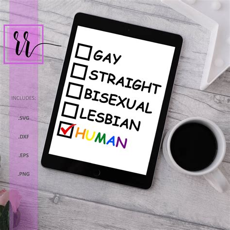 Gay Lesbian Bisexual Human SVG Pride SVG LGBT Cut File Rainbow Pride Shirt Gay Festival Outfit