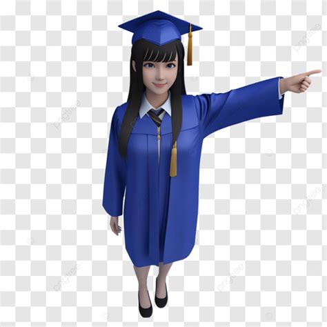 3d Female Character At Graduation Ceremony 3d Graduation Ceremony