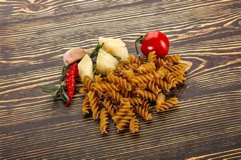 Premium Photo Raw Whole Grain Pasta Fusilli