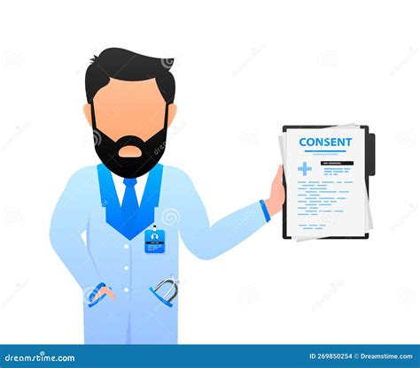 Consent Form Document Vector Illustration Cartoondealer