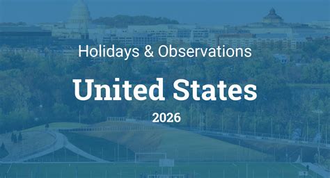 Holidays and Observances in the United States in 2026