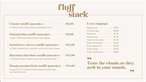 Fluff Stack Singapore Menu Latest Prices 2023