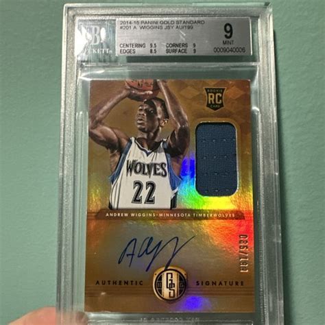 panini gold standard andrew wiggins   au mem rc