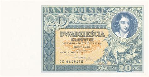 Banknot 20 złotych Muzeum Papiernictwa w Dusznikach Zdroju