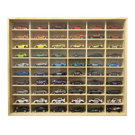 HIRVOK Wooden Wall Mount Display Case For Hot Wheels Matchbox Wayfair